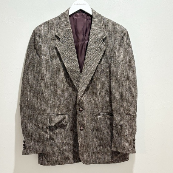 Vintage CHARING CROSS MILTON’S Men’s Brown Black Tweed Blazer Sport Coat 40R
